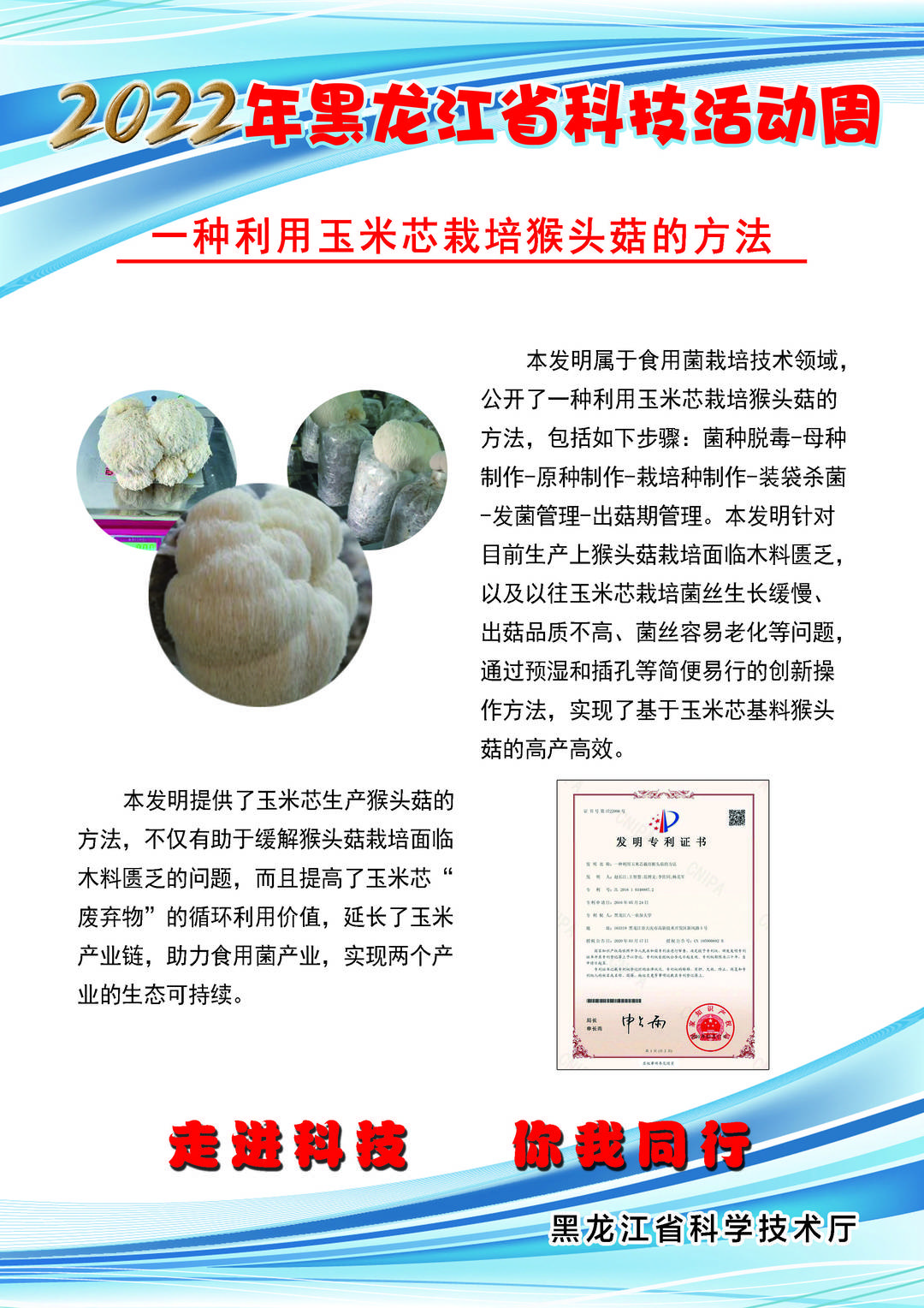 黑龙江省科技创新成果展丨一种利用玉米芯栽培猴头菇的方法