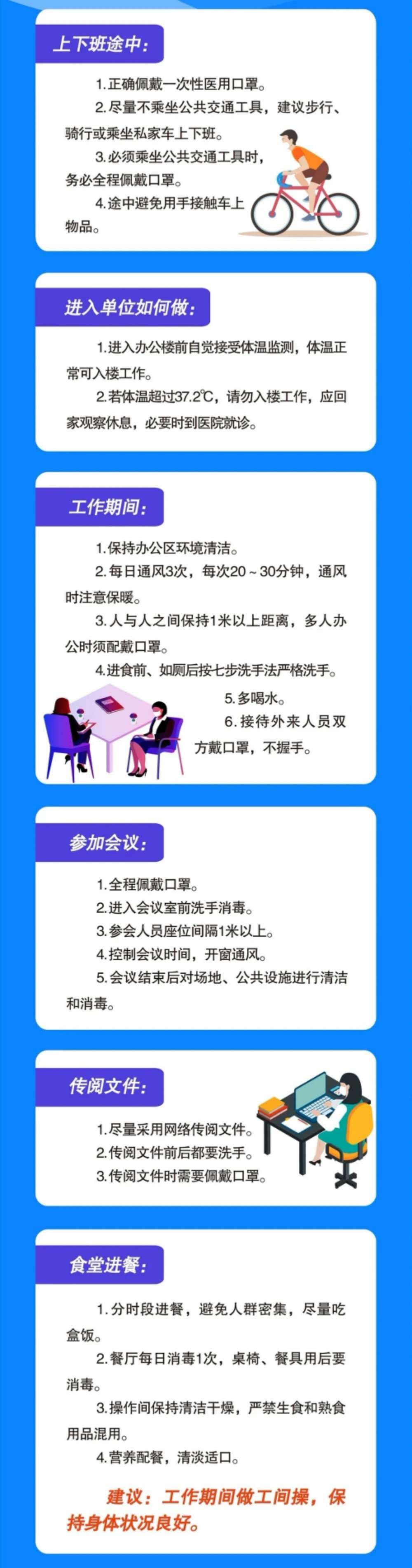 复工复产后在单位如何做好防护？